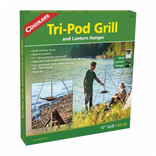 Coghlan's® Tri-pod and Lantern Hanger Grill Perspective: front