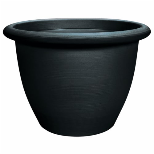 The HC Companies Sevilla Planter with Internal Disk - Black Perspective: front