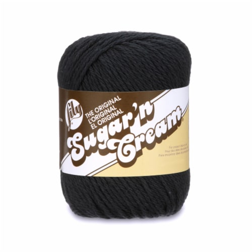 Lily Sugar'n Cream Black Yarn Perspective: front