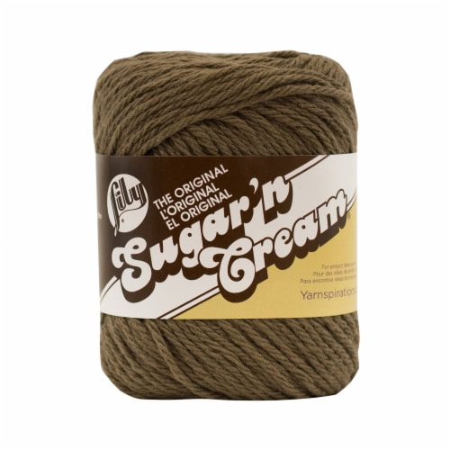Lily Sugar'n Cream Yarn - Warm Brown Perspective: front