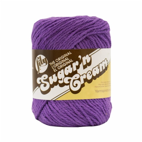 Lily Sugar'n Cream Yarn - Black Currant Perspective: front