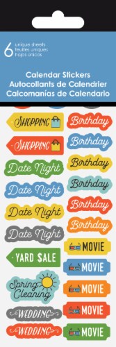 2025 Family Calendar Reminder Stickers Perspective: front