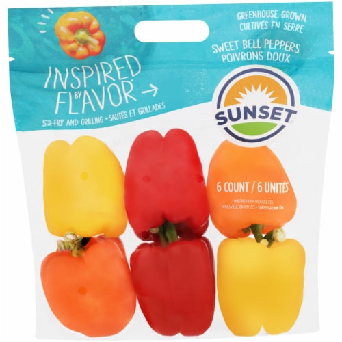 Sunset® Rainbow Sweet Bell Peppers Perspective: front