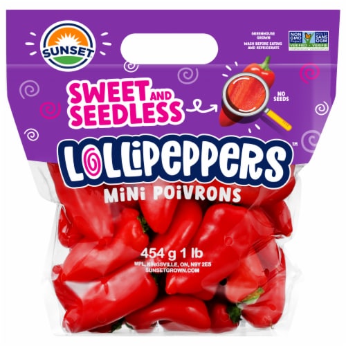 Sunset® LolliPeppers™ Seedless Mini Sweet Peppers Perspective: front