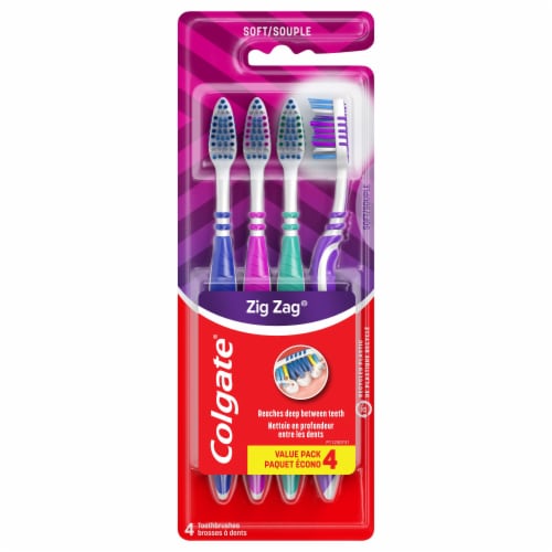 Colgate® Zig Zag® Deep Clean Soft Manual Toothbrush Value Pack Perspective: front