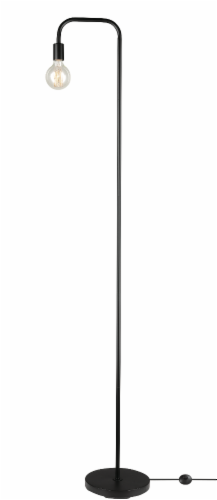Globe Electric Holden 70" Floor Lamp With In-Line On/Off Foot Switch - Satin Black Perspective: front