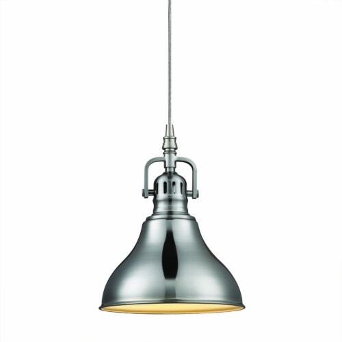 Globe Electric 2 in 1 Plug in or Hardwire Brushed Nickel Metallic
