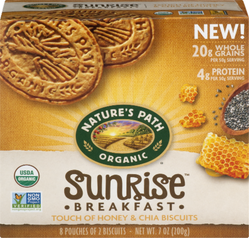 Nature's Path Organic® Sunrise Honey & Chia Breakfast Biscuits Perspective: front