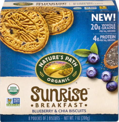 Nature's Path Organic® Sunrise Blueberry & Chia Breakfast Biscuits Perspective: front