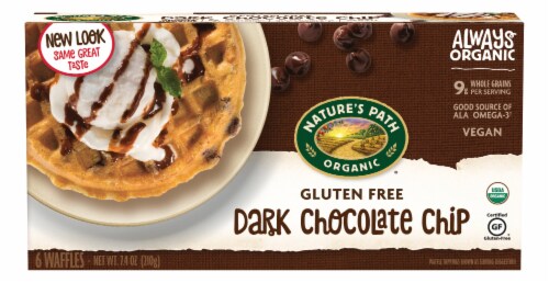Nature's Path Organic® Gluten Free Dark Chocolate Chip Waffles Perspective: front