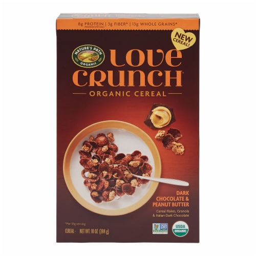 Nature's Path Organic Love Crunch® Dark Chocolate Peanut Butter Cereal Perspective: front