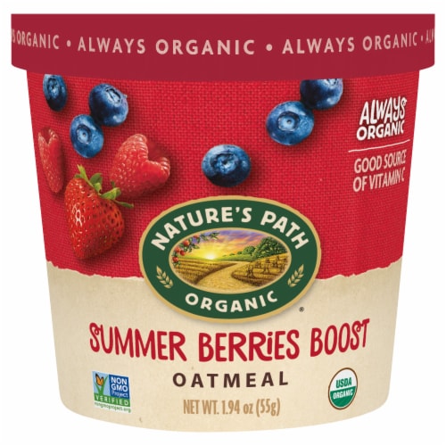 Nature's Path Organic® Summer Berries Boost Oatmeal Cup Perspective: front