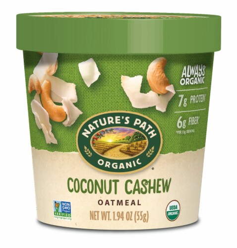 Nature's Path Organic® Coconut Cashew Oatmeal Cup Perspective: front