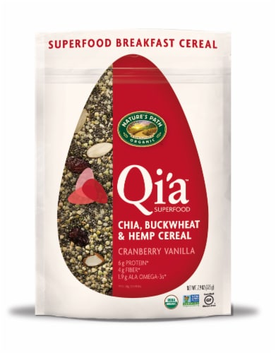 Nature's Path Organic Qi'a Cranberry Vanilla Cereal Perspective: front
