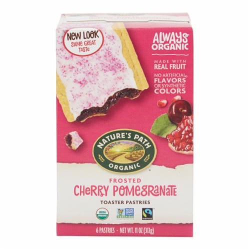 Nature's Path Organic Cherry Pomegranate Frosted Toaster Pastries Perspective: front