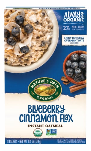 Nature's Path Organic® Blueberry Cinnamon Flax Instant Oatmeal Perspective: front
