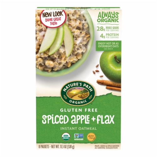 Nature's Path Organic® Gluten Free Spiced Apple & Flax Instant Oatmeal Perspective: front