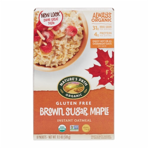 Nature's Path Organic® Gluten Free Brown Sugar Maple Instant Oatmeal Perspective: front
