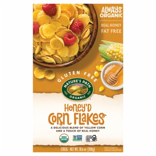 Nature's Path Organic® Honey'd Corn Flakes Cereal Perspective: front