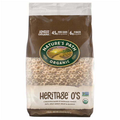 Nature's Path Organic® Heritage O's Bag Cereal Perspective: front