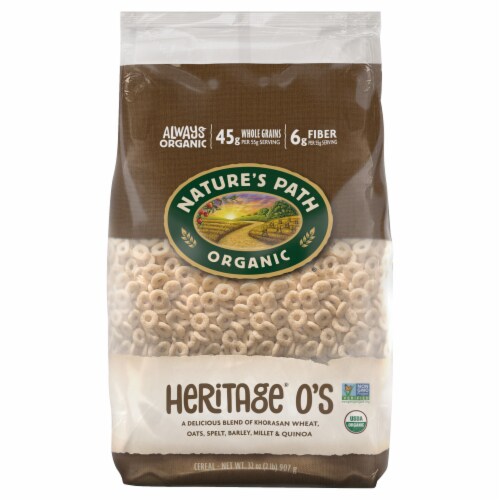 Nature's Path Organic® Heritage O's Bag Cereal Perspective: front