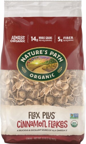 Nature's Path Organic® Flax Plus Cinnamon Flakes Bag Cereal Perspective: front