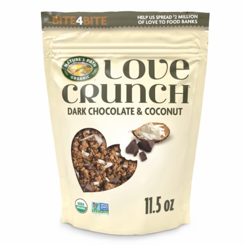 Nature's Path Love Crunch Dark Chocolate & Coconut Granola Perspective: front