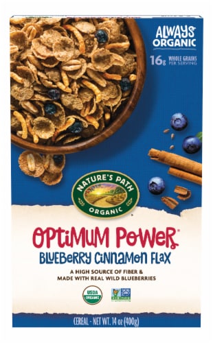 Nature's Path Organic® Optimum Power Blueberry Cinnamon Flax Cereal Perspective: front