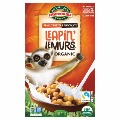 Nature's Path Organic EnviroKidz Peanut Butter & Chocolate Leapin’ Lemurs Cereal Perspective: front