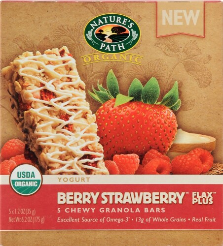 Nature's Path Organic Berry Strawberry Granola Bars Perspective: front