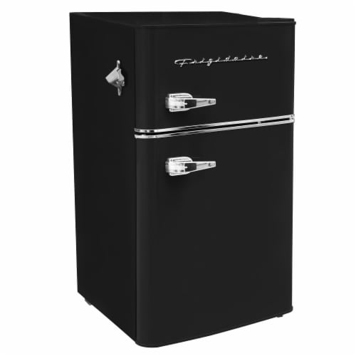 Frigidaire 2 Door Retro Home Bar Mini Fridge & Freezer with Bottle ...