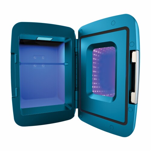 6 Can Retro Gaming Light up Portable Beverage Mini Fridge EFMIS179 Blue 1 Fry s Food Stores