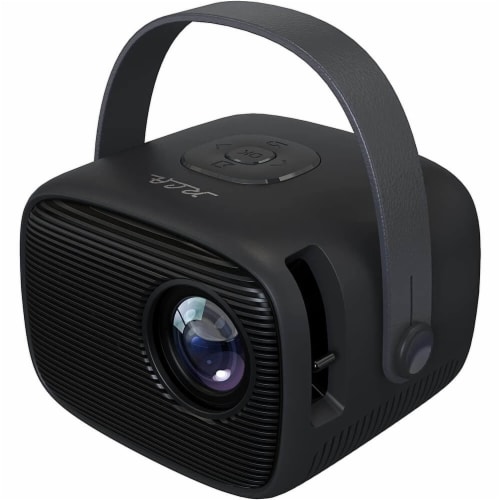 RCA RPJ264BLK Retro 480P Black Portable Home Theater Projector Perspective: front