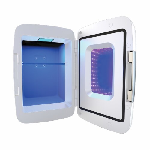 6 Can Retro Gaming Light up Portable Beverage Mini Fridge EFMIS179 White 1 Pick n Save