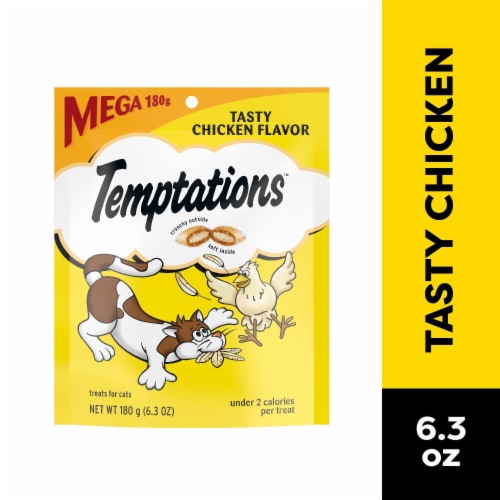 Temptations Classic Tasty Chicken Flavor Crunchy and Soft Adult Cat Treats Perspective: front