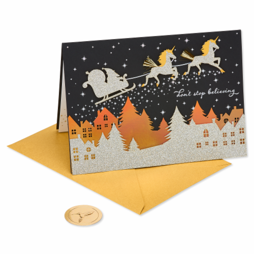 Papyrus (S6) Unicorn Christmas Card Perspective: front