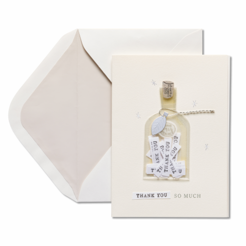 Papyrus (S30) Corked Bottle Thank You Card Perspective: front