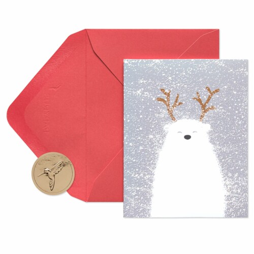 Papyrus Christmas Cards Boxed, Holiday Polar Bear 20 Count Perspective: front