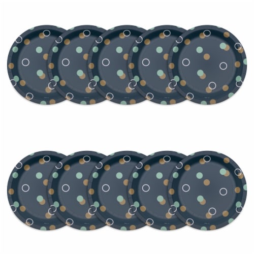 American Greetings Paper Plates Bubbles on Navy Perspective: front