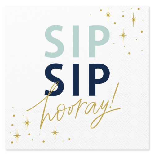 American Greetings Beverage Napkins Sip Sip Hooray Perspective: front