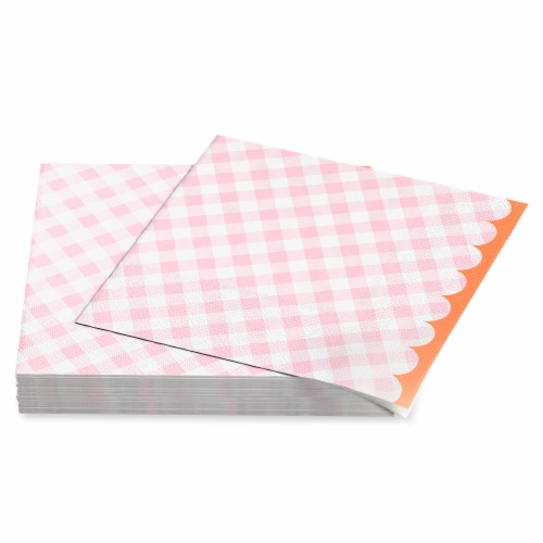 American Greetings All Occasion Lunch Napkins- Pink Gingham Perspective: front