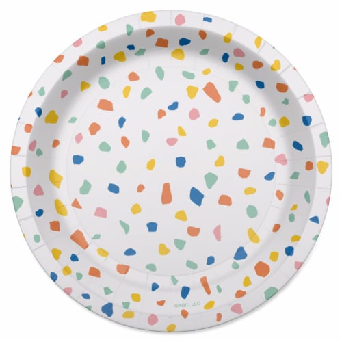 American Greetings Paper Plates- Colorful Confetti Perspective: front