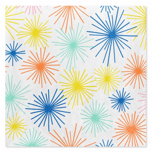 American Greetings Lunch Napkins- Colorful Fireworks Perspective: front