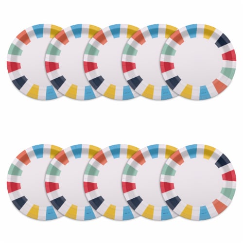 American Greetings Paper Plates- Multicolored Deco Perspective: front