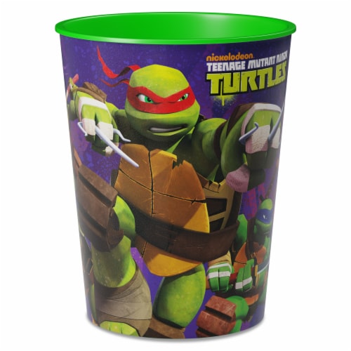 American Greetings 16 oz. Plastic Party Cups, Ninja Turtles (1-Count) Perspective: front