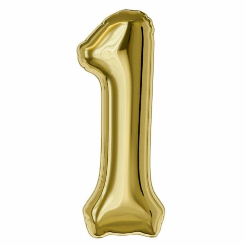 American Greetings Large Gold Foil Number '1' Balloon Perspective: front