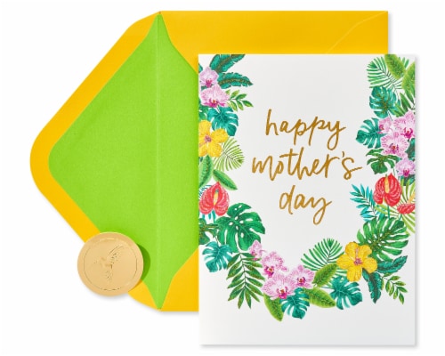 Papyrus #55 Mother’s Day Card (Tropical Garland) Perspective: front
