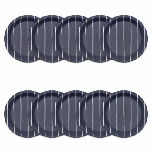 American Greetings Paper Plates - Navy with Stripes Perspective: front