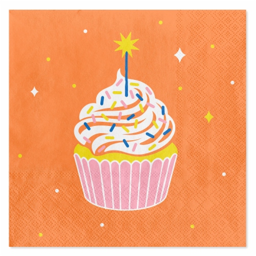 American Greetings Birthday Cupcake Lunch Napkins Perspective: front