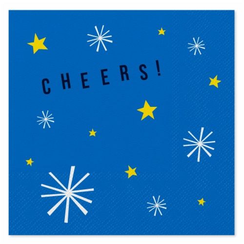 American Greetings 20-Count Birthday Beverage Napkins, Cheers on Blue Perspective: front